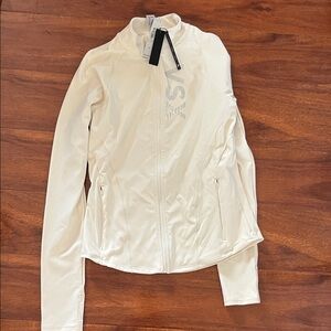 Victoria's Secret Cream Full-Zip Utility Jacket with Rhinestone VSX Logo